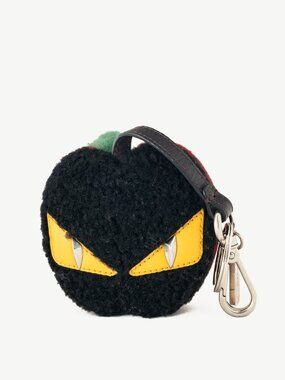 Fendi Black & Red Monster Eyes Apple Keychain